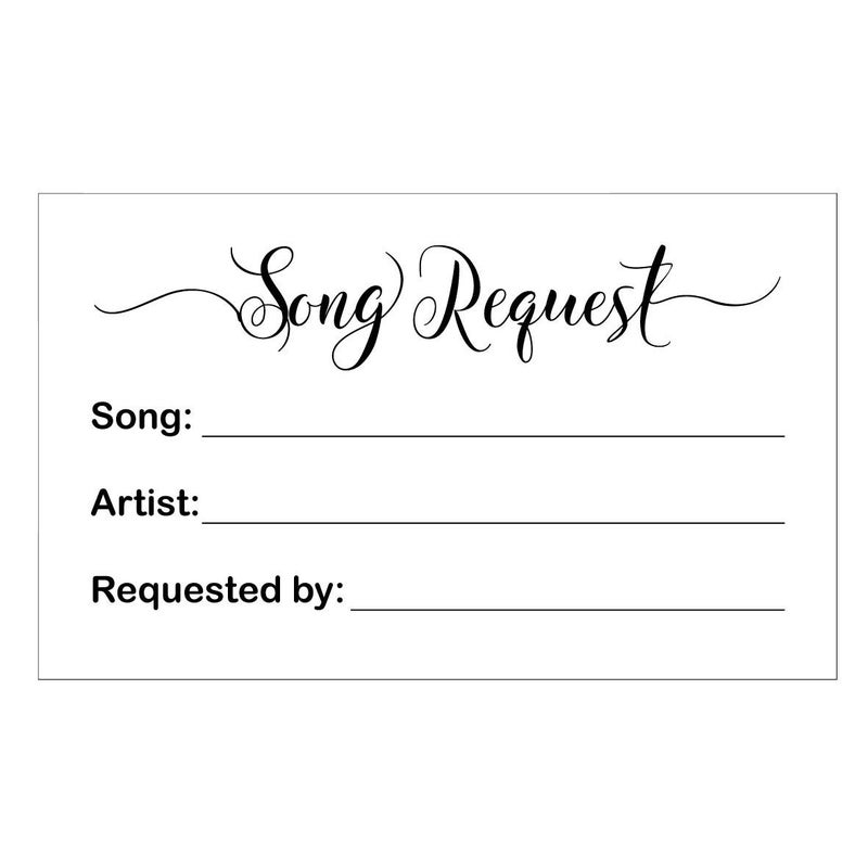 RXBC2011 100 Song Request Cards Play Song at Wedding Reception Prom Dance Party Band DJ Karaoke Music Suggestion Note - Image 2